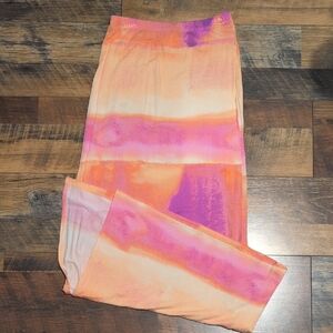 Decree Orange and Pink Maxi Skirt
